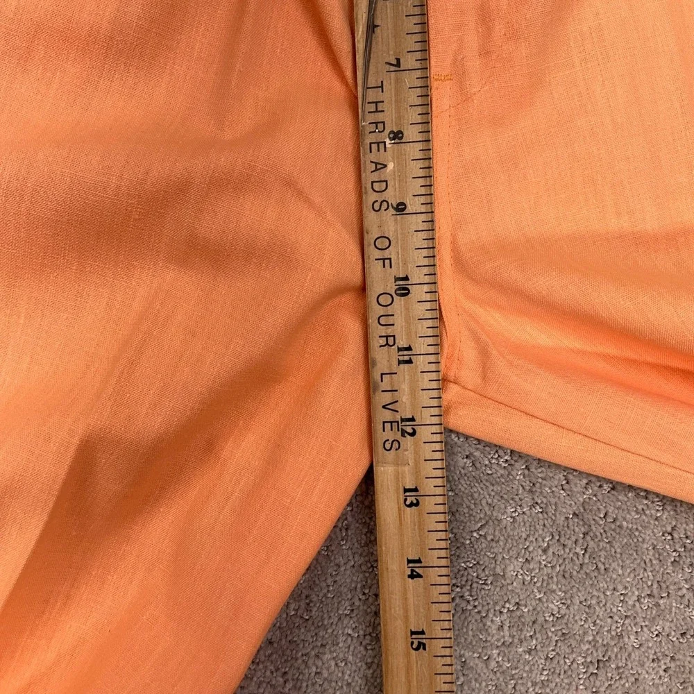 Vintage Pant Suit Women 7/8 Orange Bright Lightweight 70s Disco Summer Wide Leg‎